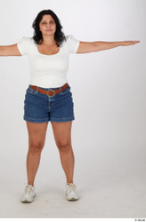 Whole Body Woman T poses Casual Chubby Street photo references